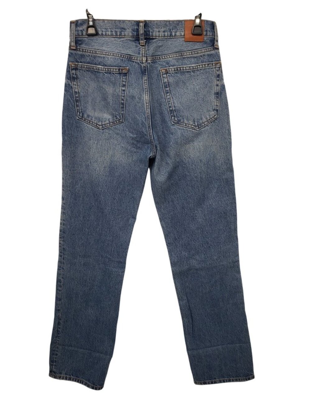 Anine Bing Kat Blue Jeans 28 Aqua Blue Straight Leg Jeans - Picture 3 of 15